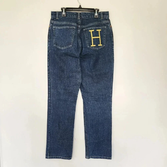 VTG Tommy Hilfiger Sz 6 Women Medium Wash Denim Blue Jeans Spell Out H Pocket  - - Picture 1 of 10